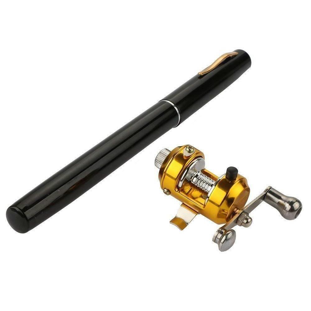 Mini Portable Pocket Aluminum Alloy Pen Fishing Rod And Reel Combo 4 Colors