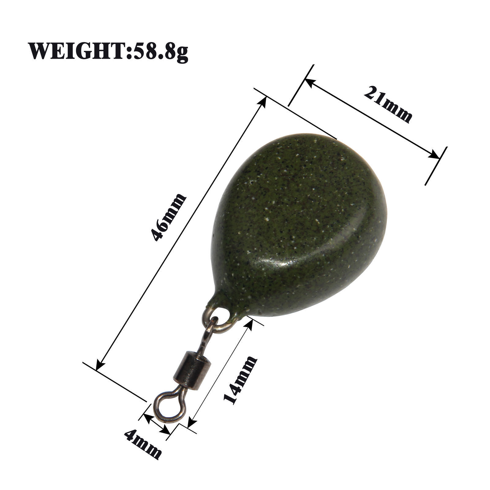 Wholesale Carp Fishing Flat Pear Fishing  Lead Swivel Sinkers Mixed Colors 3pcs/set