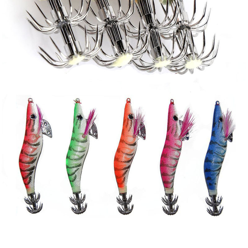 Pesca Artificial Squid Jig Lure Squid Hook  Cuttlefish Shrimp Hard Plastic Fishing Lures Bait