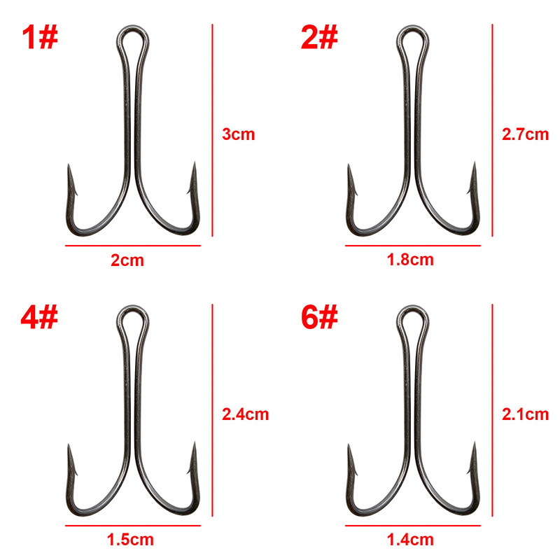 100pcs/Set Double Hook Straight Shank Hook Eyes Barbed Fishing Hook Item 9908