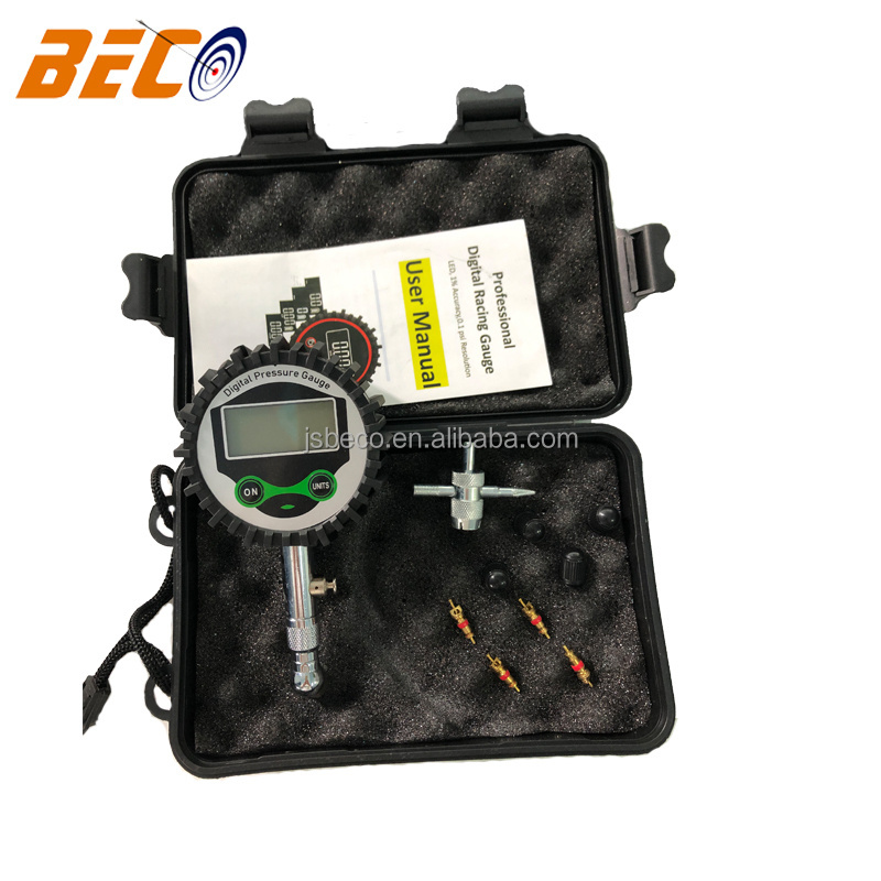 Metal Short Rod Digital LCD Tire Pressure Gauge With Swivel Air Chuck And Air Release Button