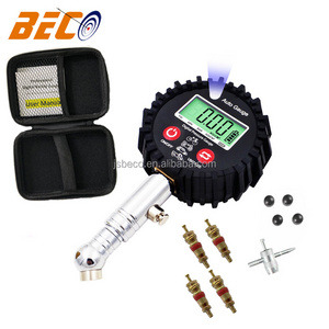 Metal Short Rod Digital LCD Tire Pressure Gauge With Swivel Air Chuck And Air Release Button