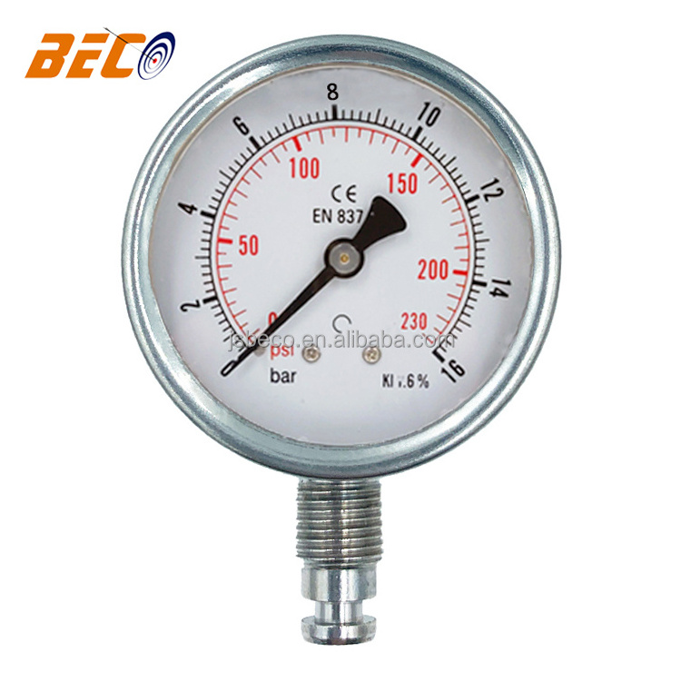 BECO extraction pressure gauge, 0-16bar range dial plate can be customized pressure gauge