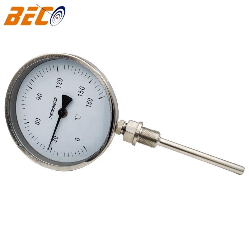 BECO WSS411 160 degree bimetal thermometer high quality stainless steel case bimetal thermometer