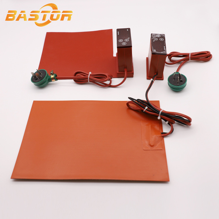 customized 110 v Industrial flexible silicone rubber heater heating pad with thermostat