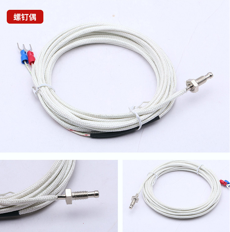 wholesale price 1m 2m 3m 5m 10m wire high temperature sensor screw thread M6 M8 thermocouple type j