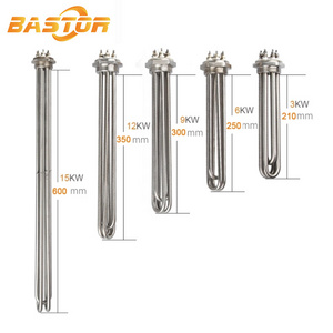 3 phase stainless steel electric water heating element industrial tubular immersion heater