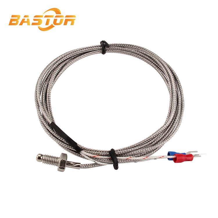 wholesale price 1m 2m 3m 5m 10m wire high temperature sensor screw thread M6 M8 thermocouple type j