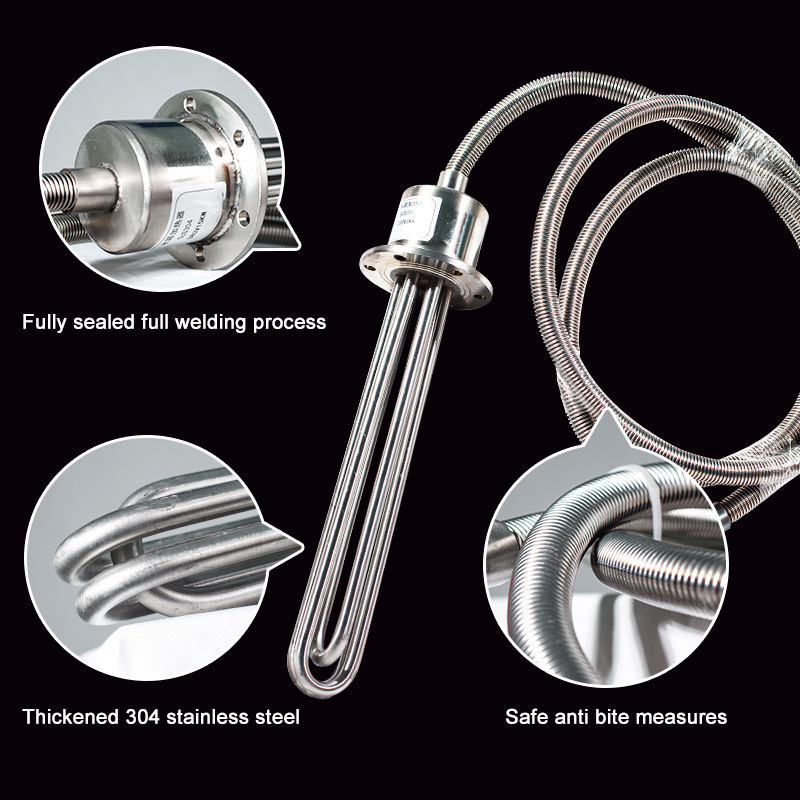 explosion-proof submersible stainless steel immersion water tank tubular tube heating element with temperature controller