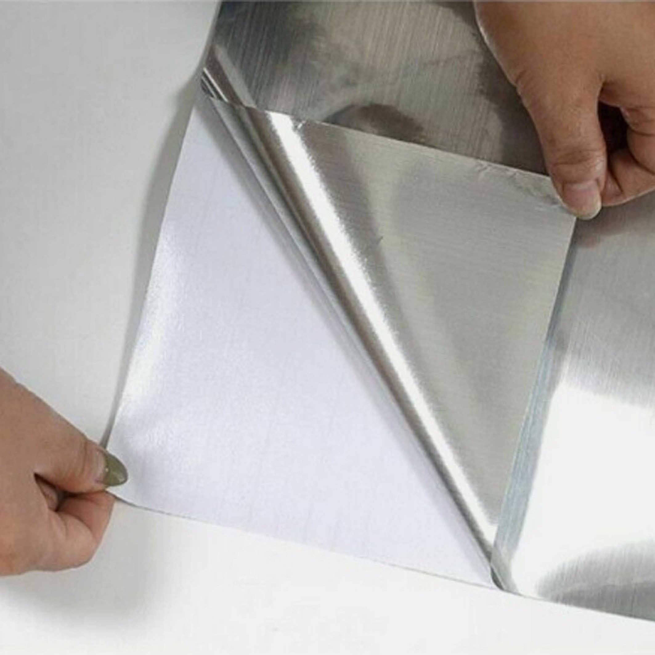 Water-based glue permanent adhesion metal self adhesive pvc film gold silver high glossy vinyl foil interior PVC rewindled roll