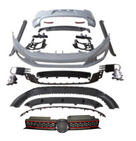 High-Quality Complete Modification bodykit bumper grille spoiler upgrade to GTI for Volkswagen Golf 6 2008 2009 2010 2011 2012