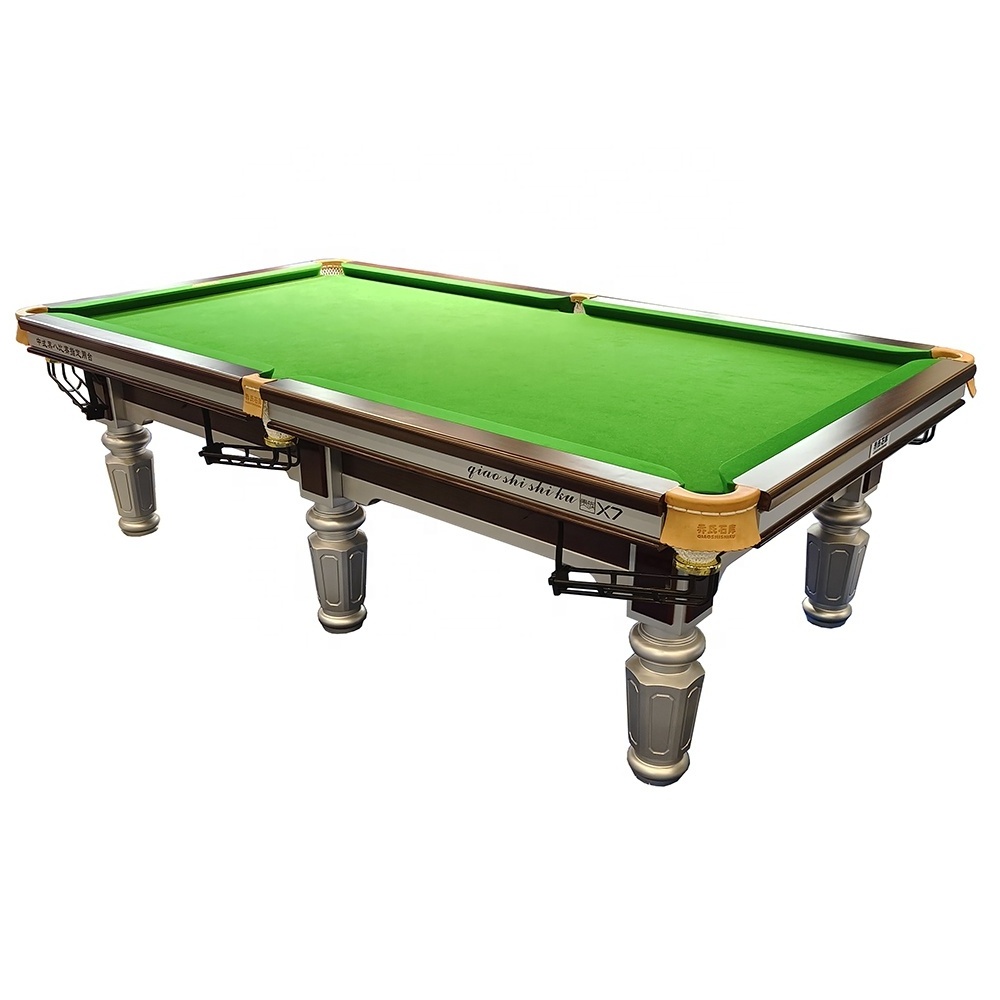 Bojue manufacturer  direct sale Chinese black 8 ball style pool table 9ft billiard 10ft customized size X7 Silver Leg