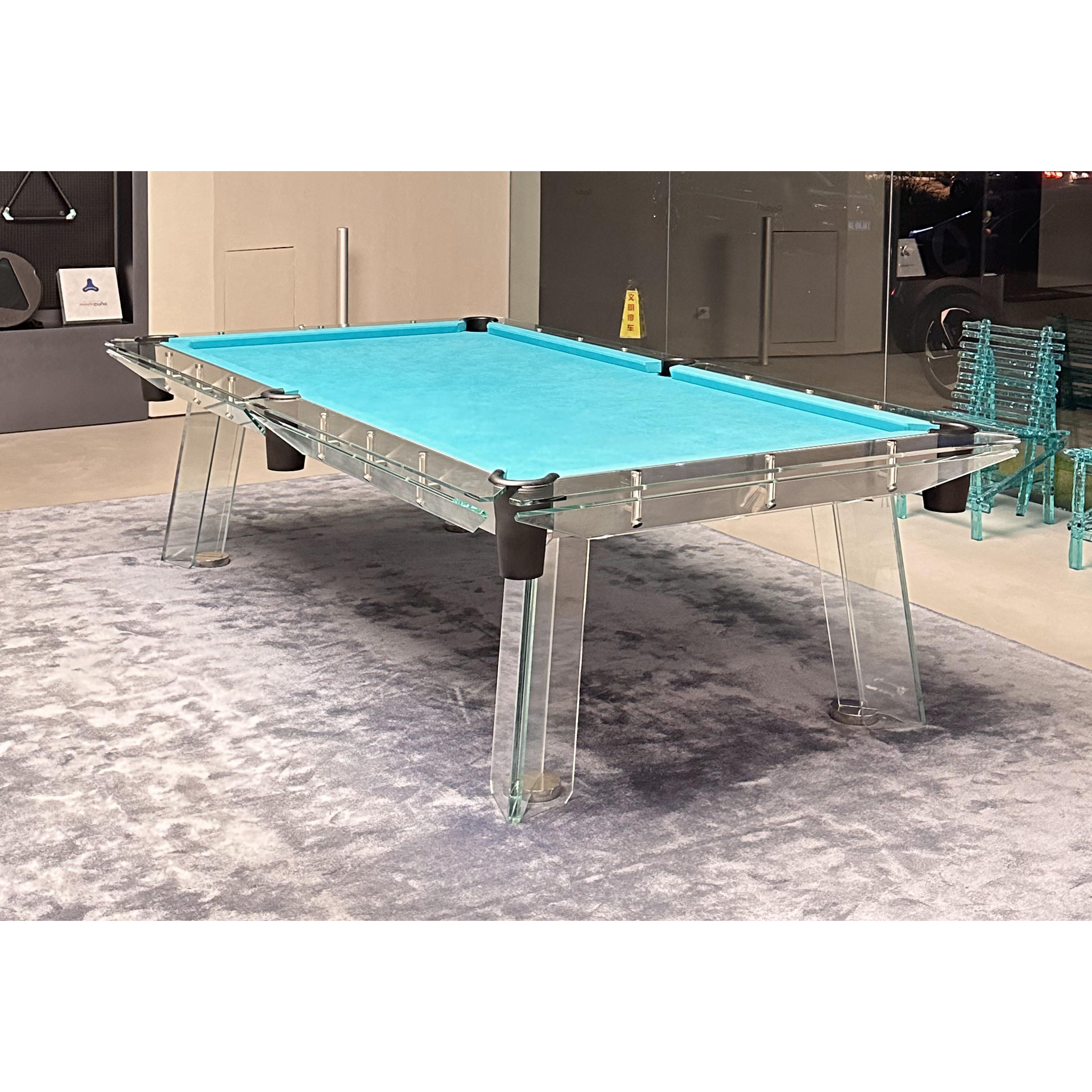 High end customized 7ft 8ft 9ft glass made snooker billiard pool table with 3 cushion slate and glass