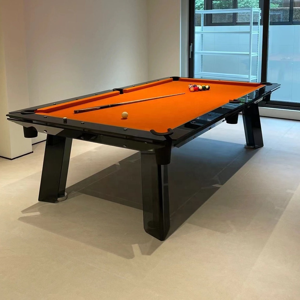 High end customized 7ft 8ft 9ft glass made snooker billiard pool table with 3 cushion slate and glass