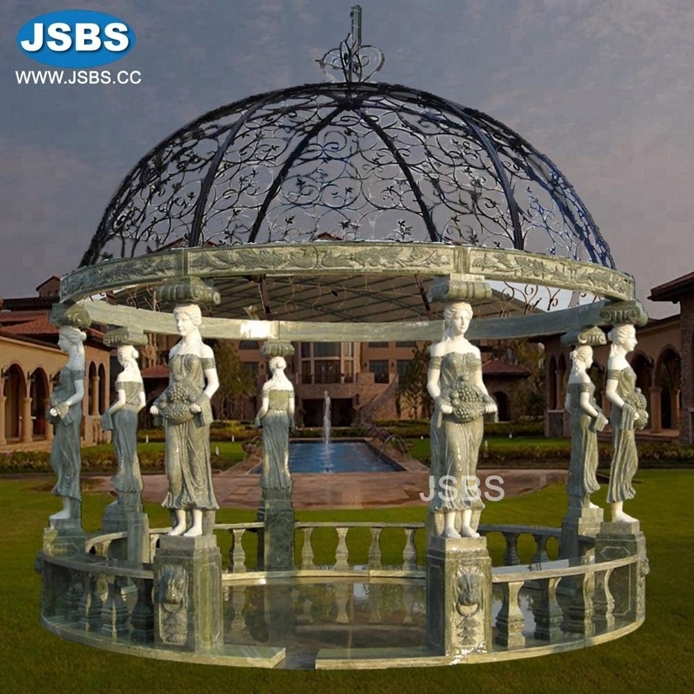 Carved Statues Natural Stone Luxury Garden Gazebo