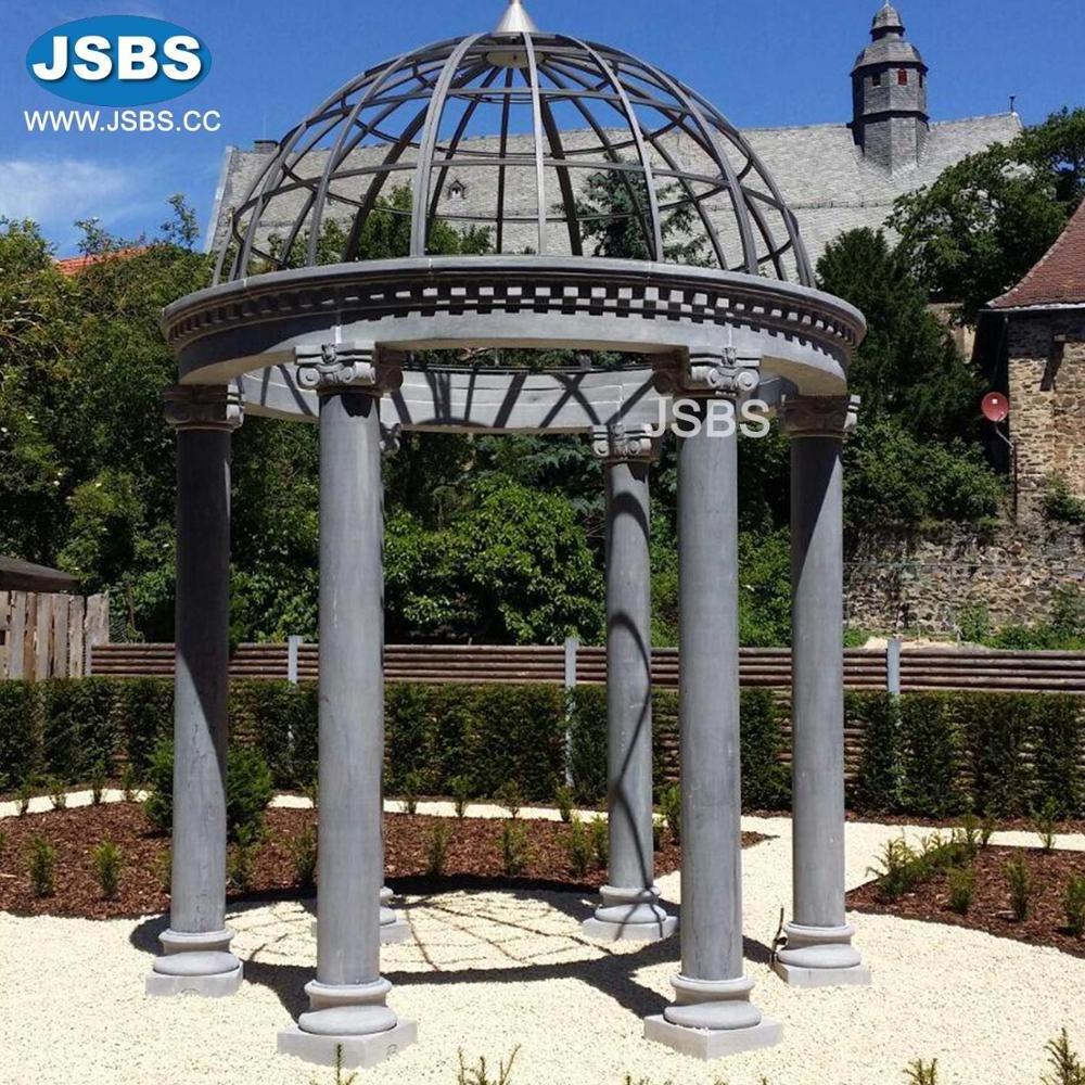 Outdoor Marble Gazebo Wedding Decorations With Natural Stone Carved Column Pillar