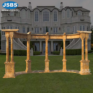 Cheap Stone Carved Swimming Pool Marble Gazebo With Columns Outdoor Landscape Design