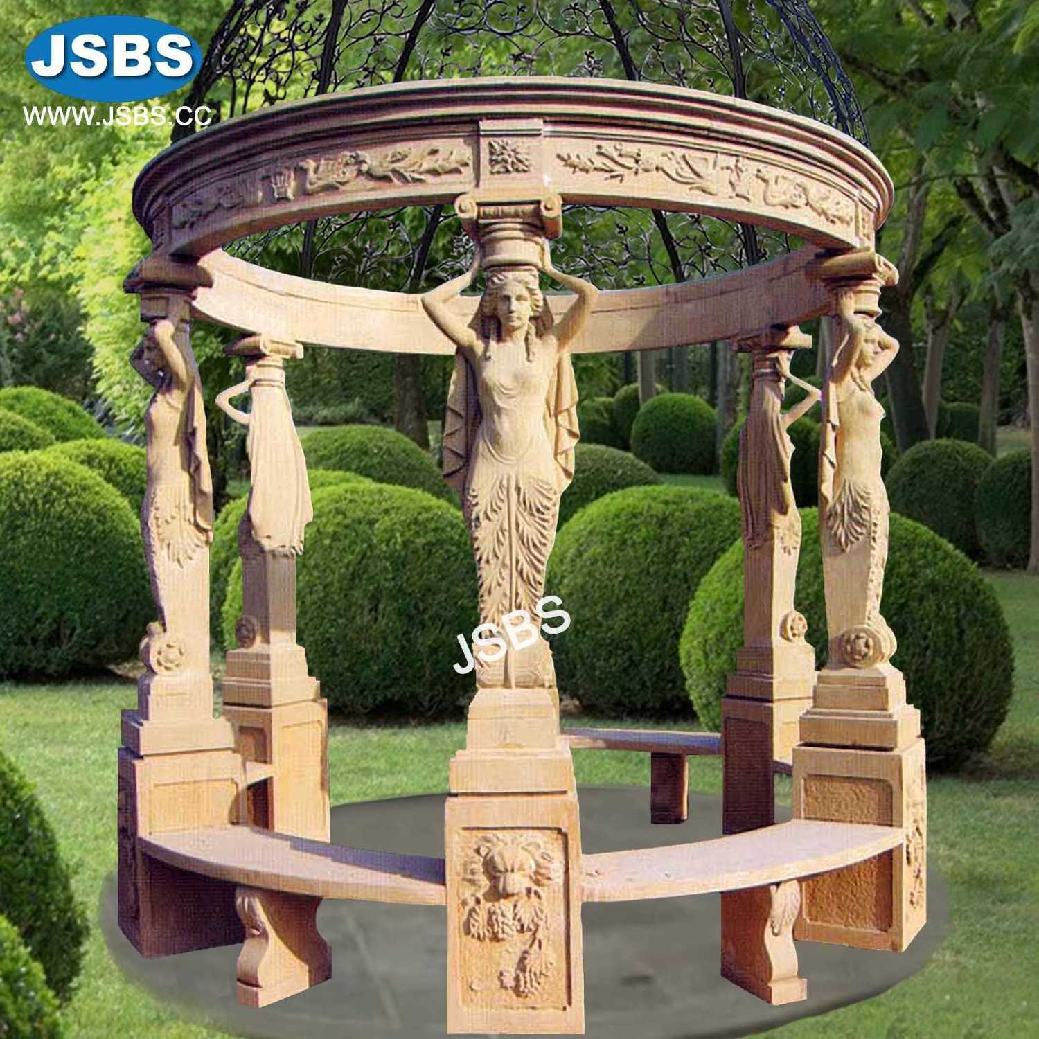 Superb Luxury Large stone statue white marble garden pillar square roman pavilion gazebo design