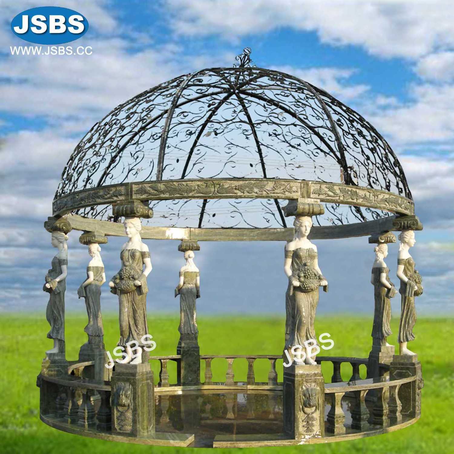 Superb Luxury Large stone statue white marble garden pillar square roman pavilion gazebo design