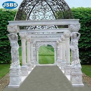 Superb Luxury Large stone statue white marble garden pillar square roman pavilion gazebo design