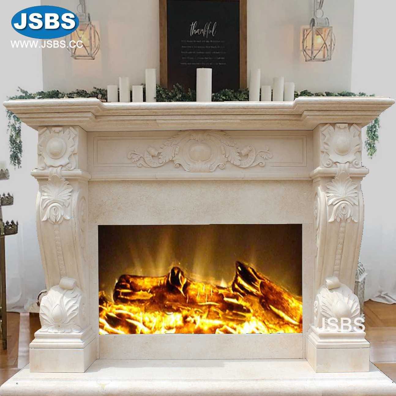 Stone Carved Bio Marble Kamin Fireplace Mantel Frame Surrounds