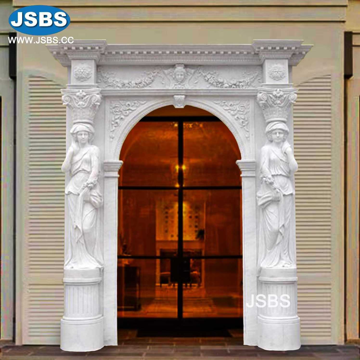 white marble entrance stone door surround frame interior or exterior home decoration design