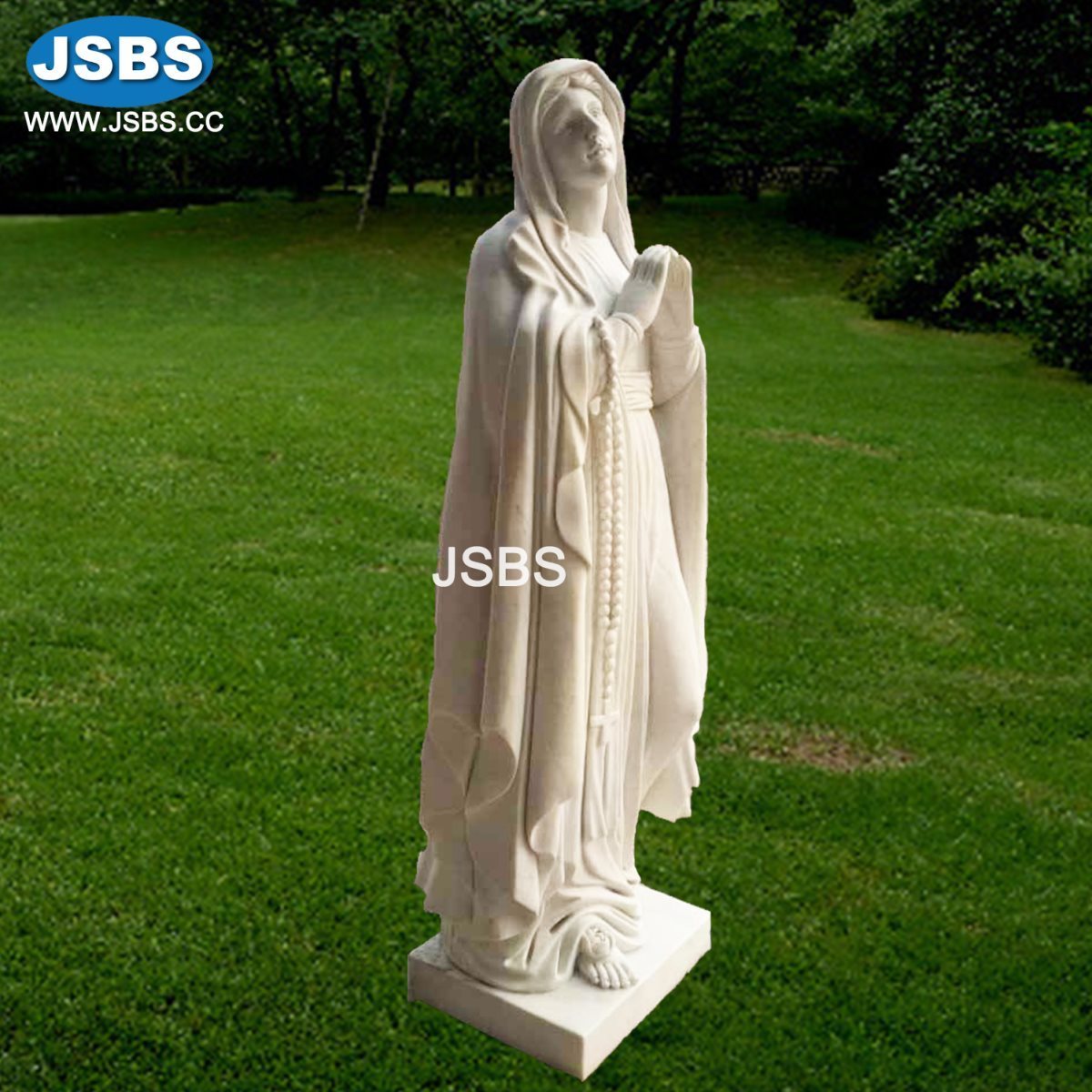 Natural stone carved white marble virgin mary granite headstone monument tombstone design