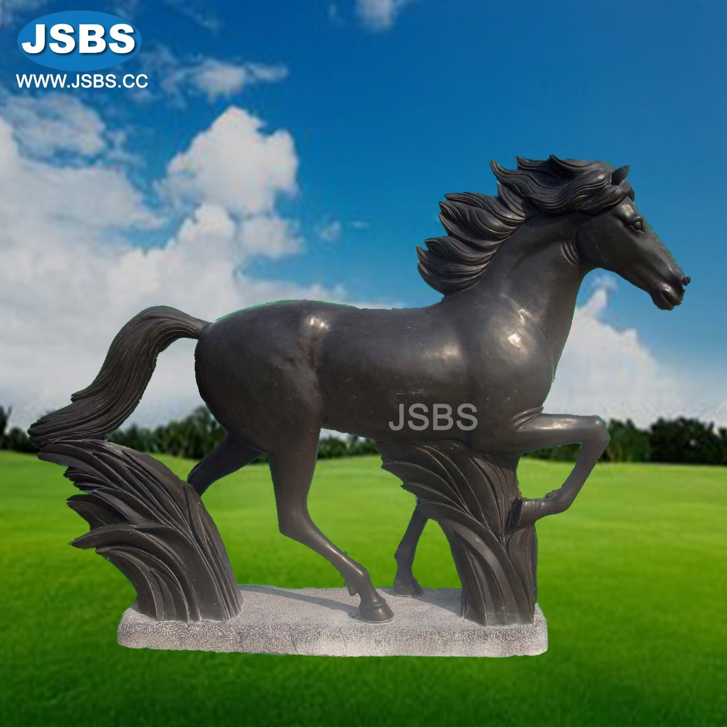 hot selling Custom-made classical Carved natural Marble Headstone with Horse