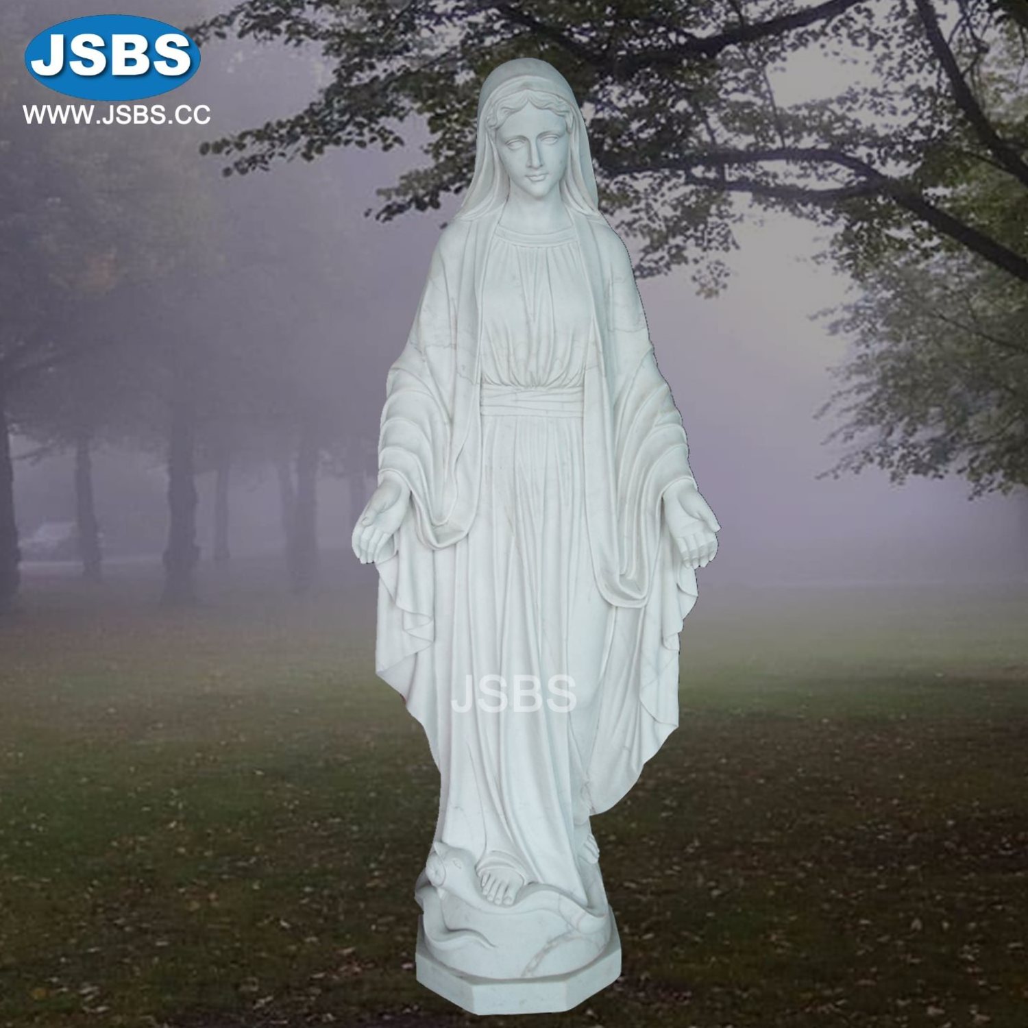 Natural stone carved white marble virgin mary granite headstone monument tombstone design