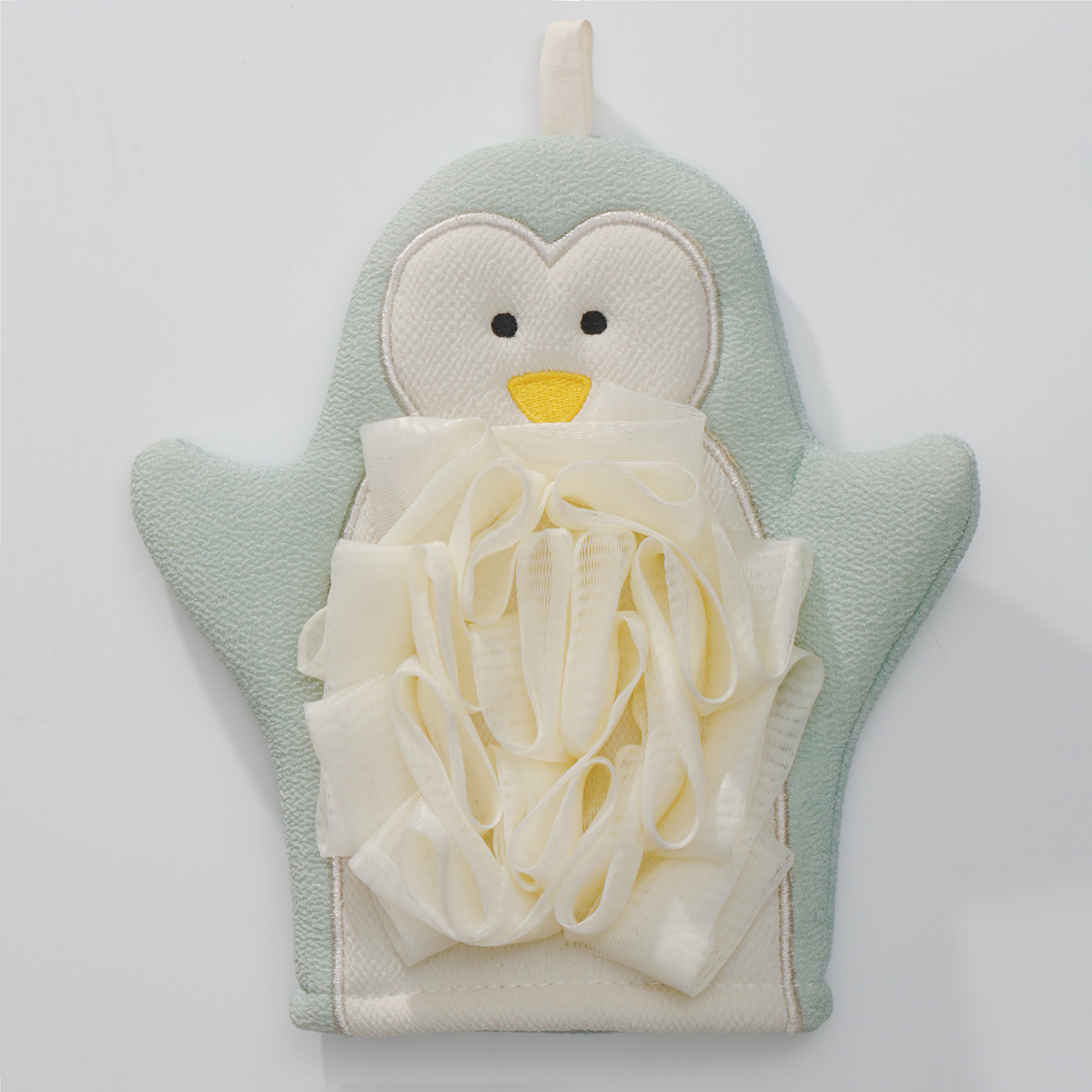 Cartoon Penguin Exfoliating Glove for Shower - Body Scrubber - Skin Exfoliator & Dead Skin Remover