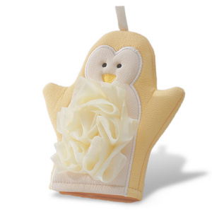 Cartoon Penguin Exfoliating Glove for Shower - Body Scrubber - Skin Exfoliator & Dead Skin Remover