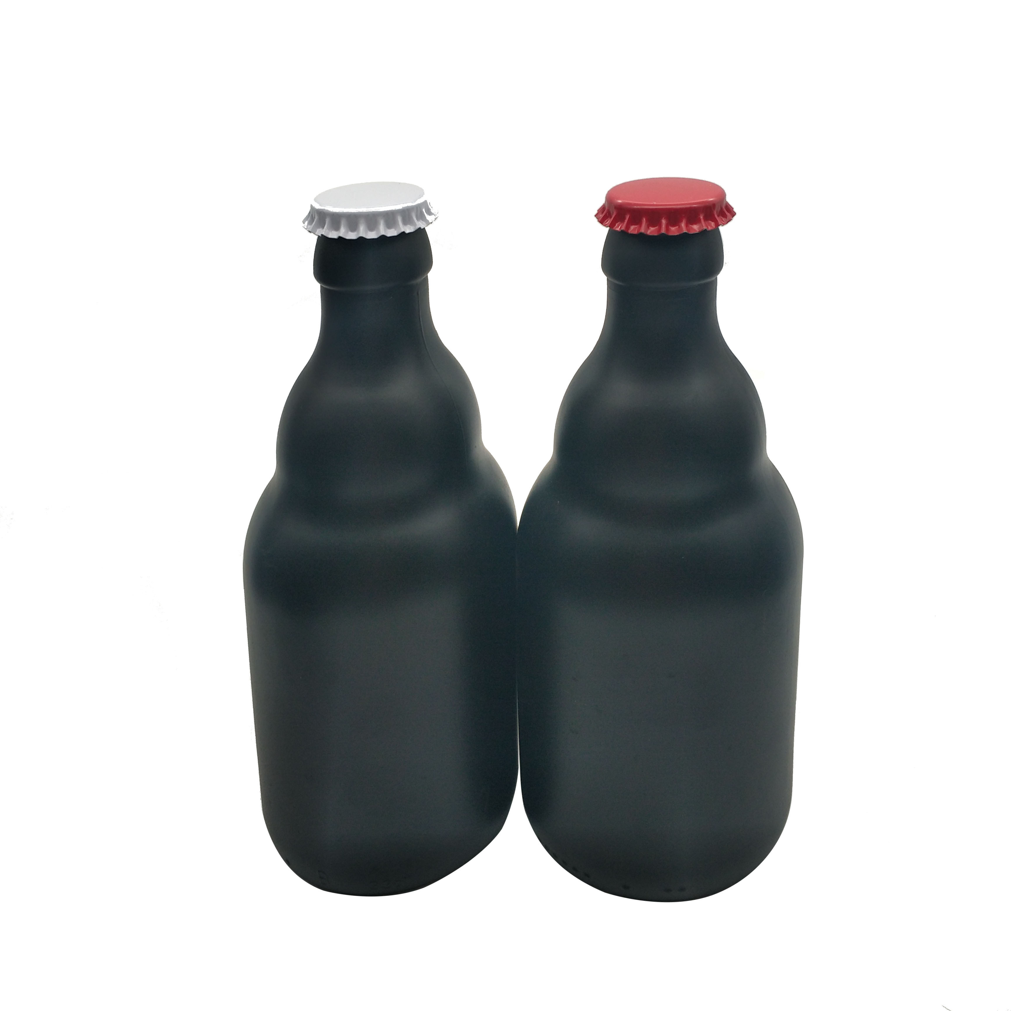 330ml matt black beer bottle,11oz painted glass matt black beer bottle