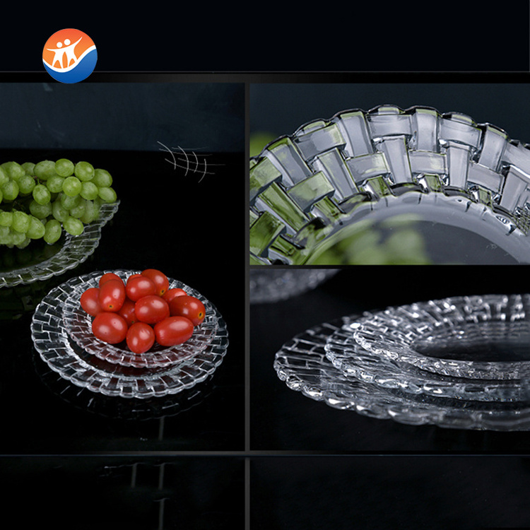 practicability clear crystal glass plates round glass dinner dish