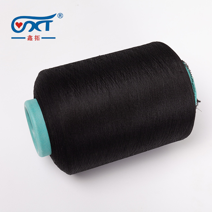 3075 black spandex covered polyester yarn for Knitting wrap yarn machine knitting