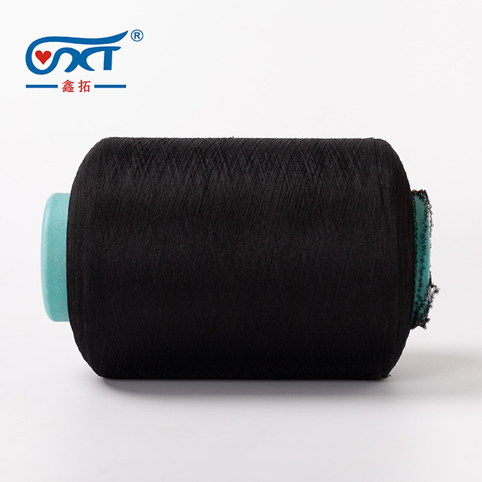 3075 black spandex covered polyester yarn for Knitting wrap yarn machine knitting