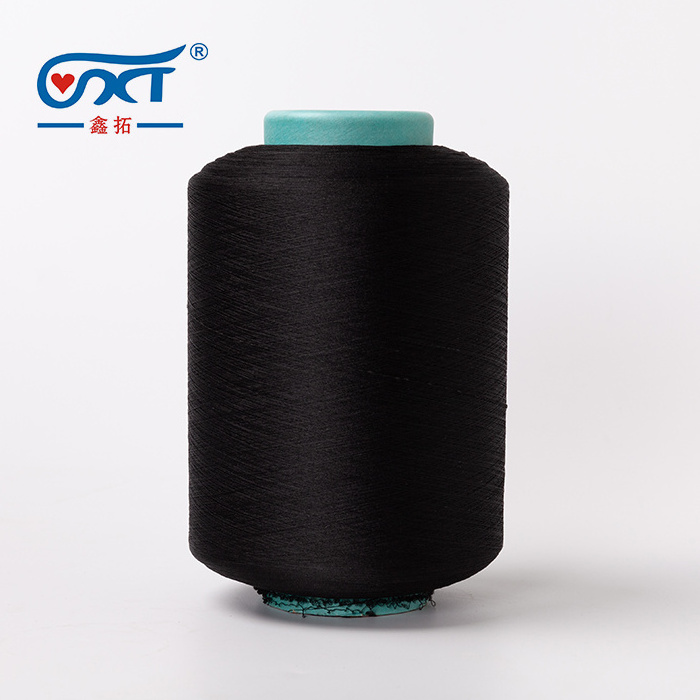 3075 black spandex covered polyester yarn for Knitting wrap yarn machine knitting