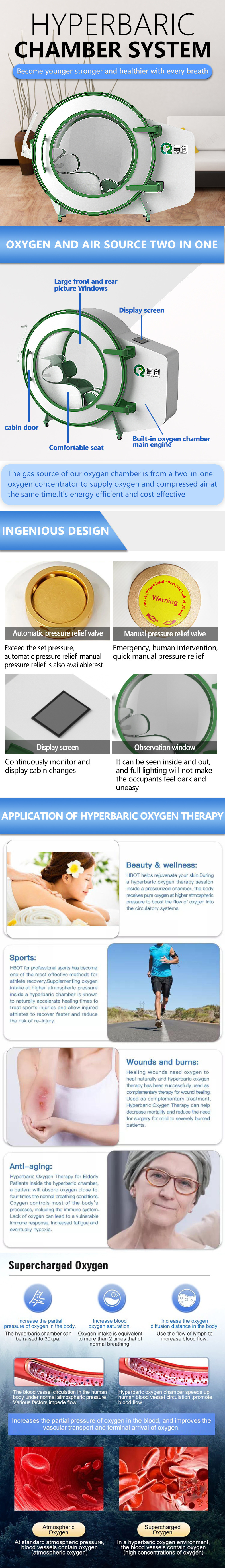 High Pressure Therapy 2ata Home Camara Hiperbaricas  Hard Type Hyperbaric Oxygen Chamber