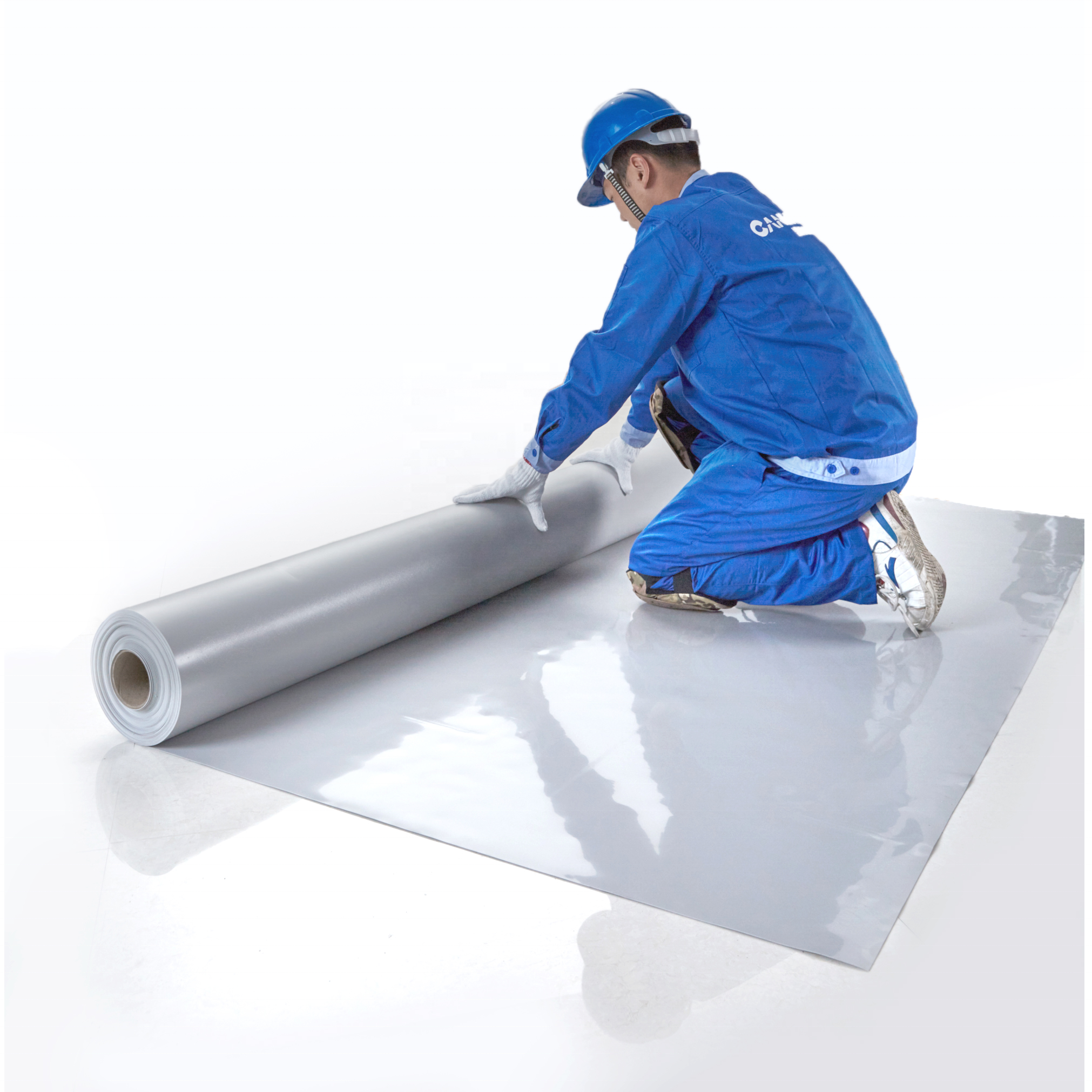 PVC Roofing Membrane Single Ply Waterproof Sheet Fleece  backed  for plat roof