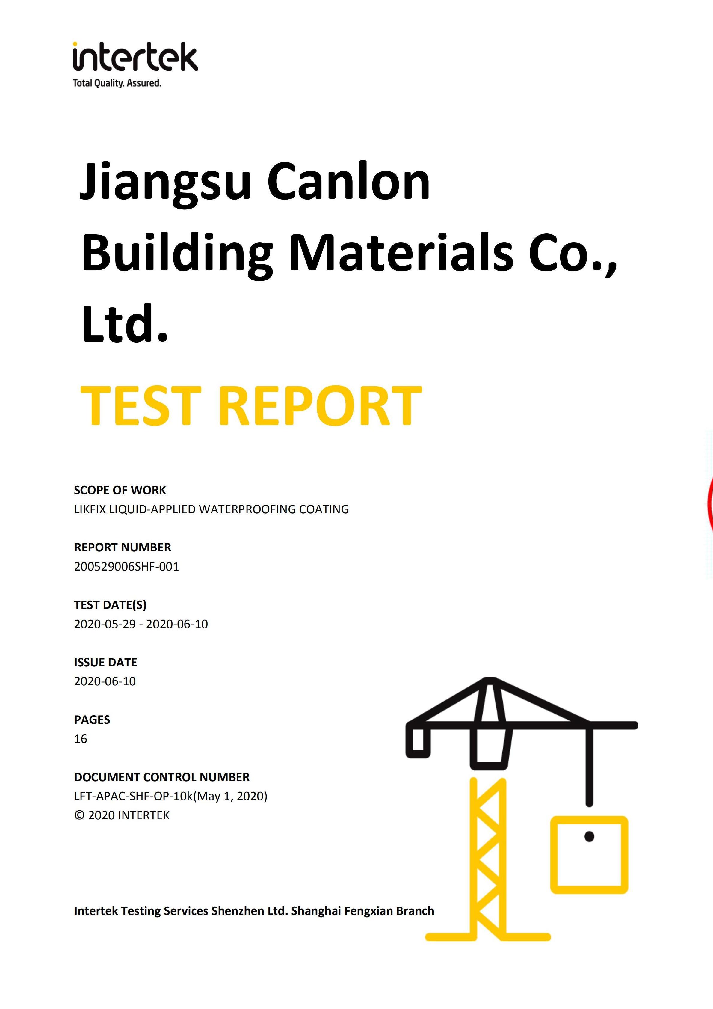 Canlon One Component Polyurethane Waterproofing Coating CE Marking Reach Test Waterproof PU Paint