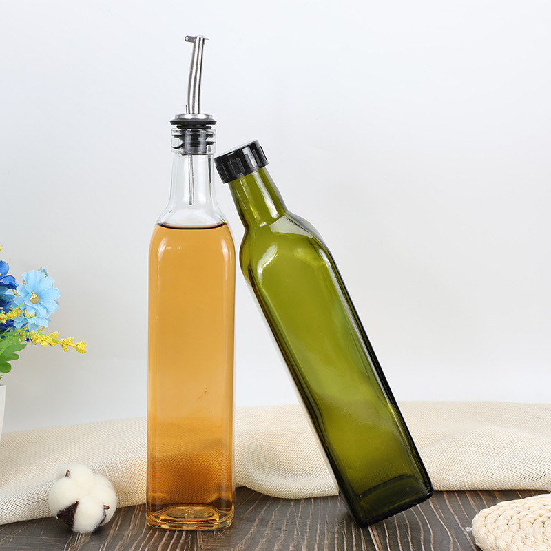 500ml glass oil and vinegar bottle olive oil dispenser with stainless steel nozzle for kitchen