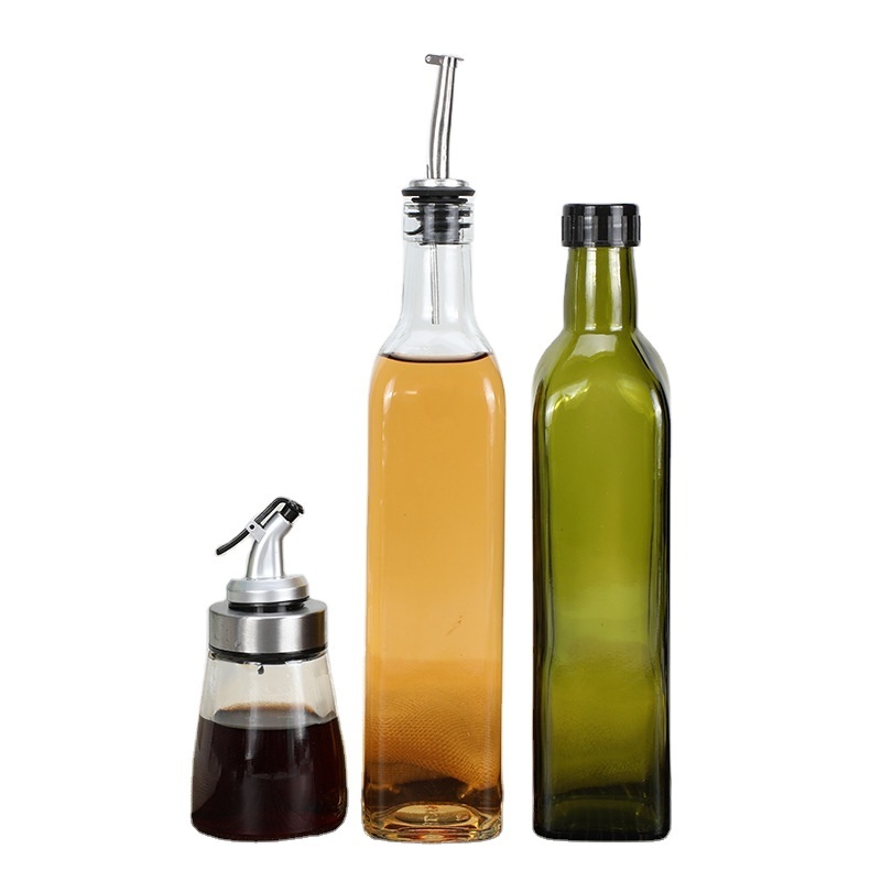 500ml glass oil and vinegar bottle olive oil dispenser with stainless steel nozzle for kitchen