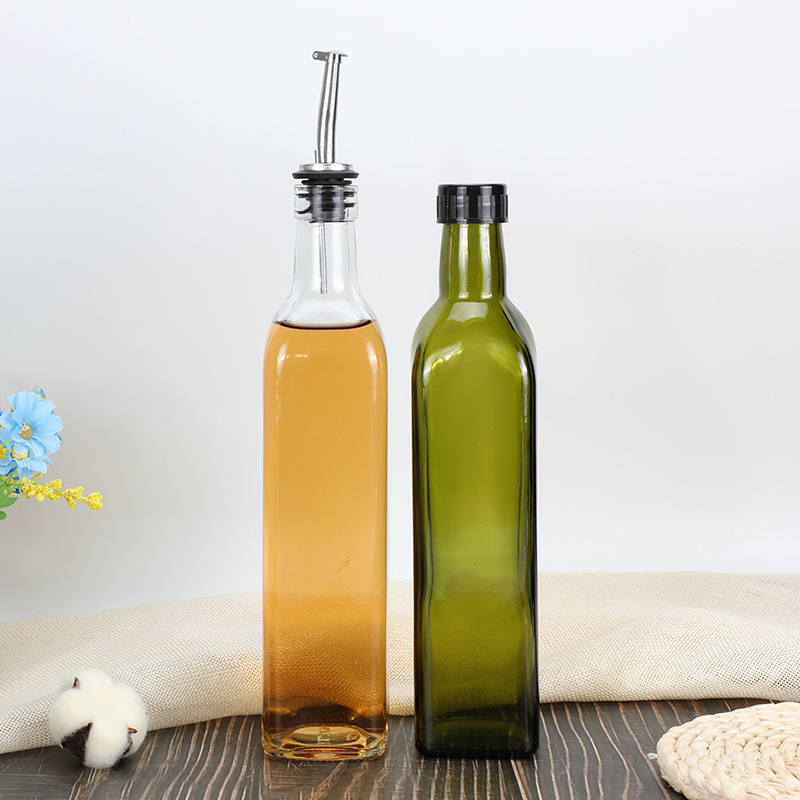 500ml glass oil and vinegar bottle olive oil dispenser with stainless steel nozzle for kitchen