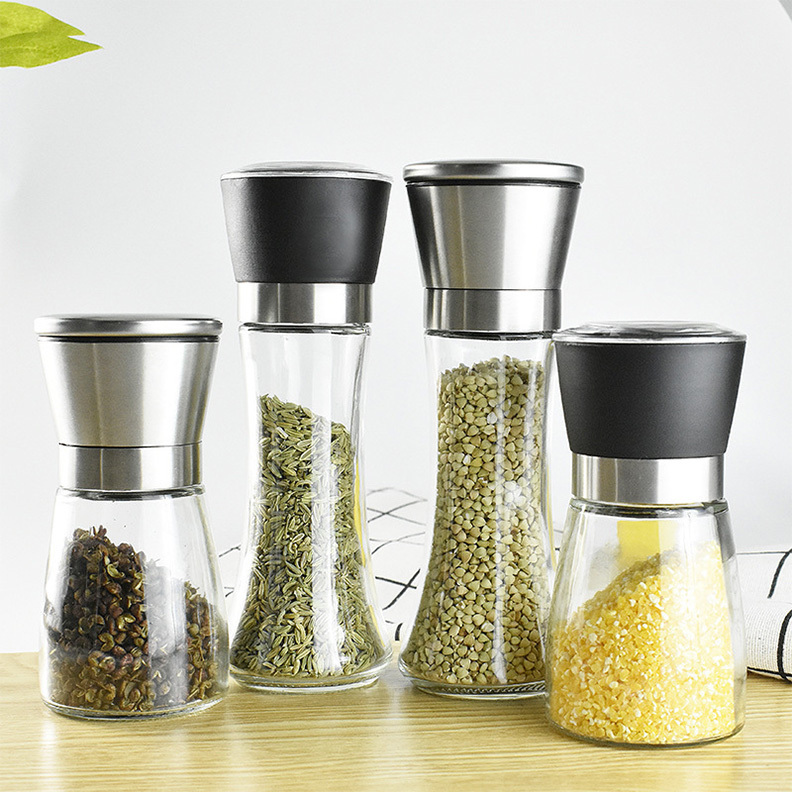 Top Sale Stainless Steel Salt Pepper Mill Manual Food Herb Grinders Spice Jar