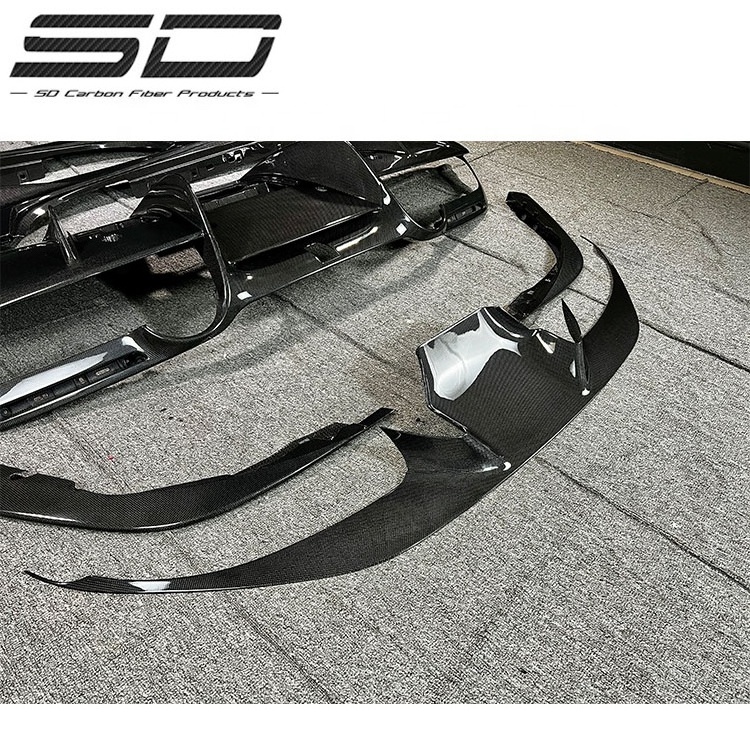 OEM Style Dry Carbon Fiber Car Front Bumper Splitter For Ferrari F8 2019-2021