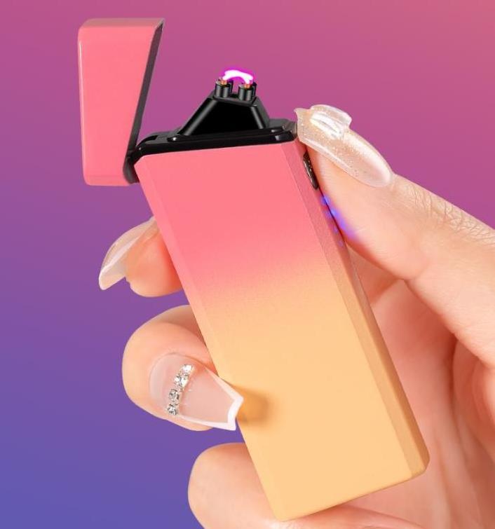 Electric Lighter Rechargeable USB Arc Windproof Lighters Flame Lighter