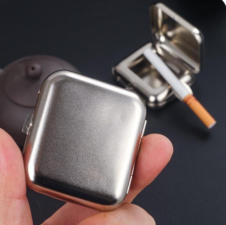 Car ashtray Creative Pocket Travel Rectangle Box Ashtray Stainless Steel Cigarette Ashtray