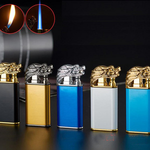 Dragon Double Fire Lighter Dragon Breath Dual Flame Lighter Refillable Cigarette Jet Flame Lighter