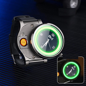 Usb Cigar Rechargeable Electric Lighter Watch Cigarette Electronic Windproof Wrist Watch with Lighter