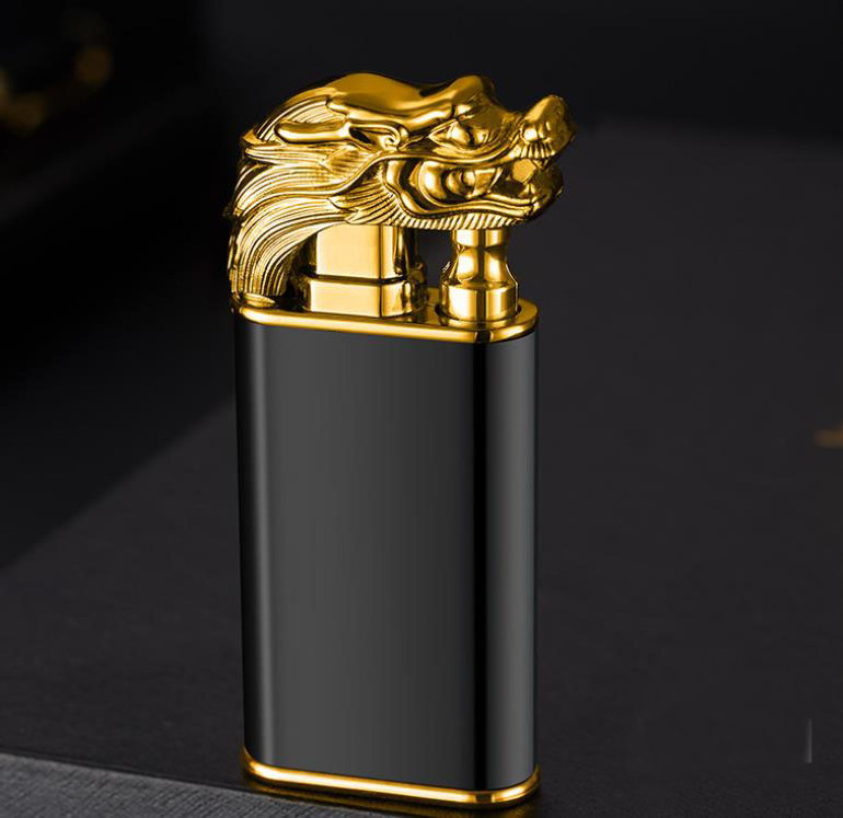 Dragon Double Fire Lighter Dragon Breath Dual Flame Lighter Refillable Cigarette Jet Flame Lighter