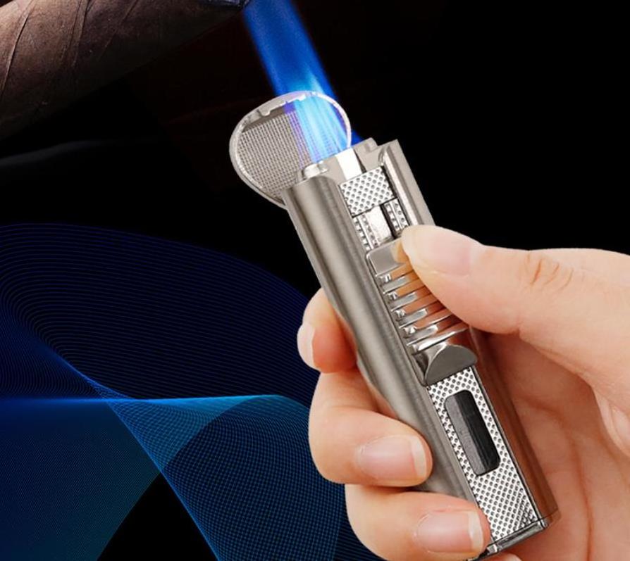 Three Flame Torch Lighter for Cigar Cigarette Candle & BBQ Jet Gas Lighter